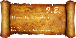 Ilovszky Elemér névjegykártya