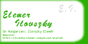 elemer ilovszky business card