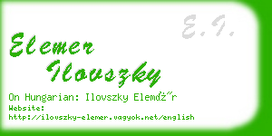 elemer ilovszky business card
